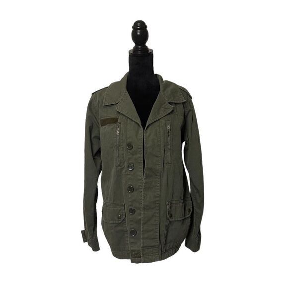 Topshop Military Style Utility Shacket Coat Size 6 - Picture 3 of 15